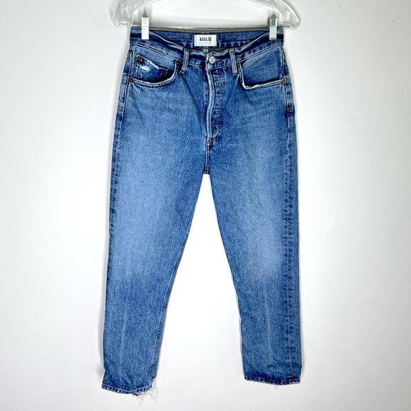 Agolde Sz 27 Riley Crop High-Rise Jean in Emulsion Wash - Picture 3 of 10